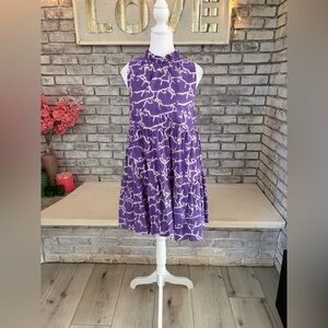 Purple Print Cotton Dress